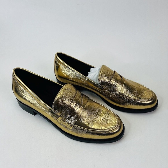 ME+EM Metallic Loafers Gold Women's Size EU38‎ / US7 Italy - Picture 4 of 9